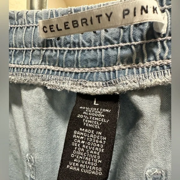 Celebrity Pink High Waist Blue Shorts - Picture 4 of 4